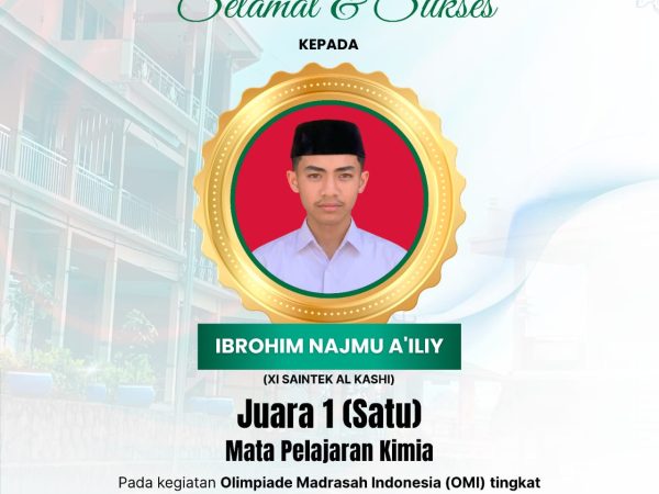 Ibrohim Najmu A'iliy Juara 1 Kimia OMI 2026 MA YPPA Cipulus